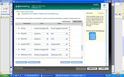 Screenshot Weitere Tasten