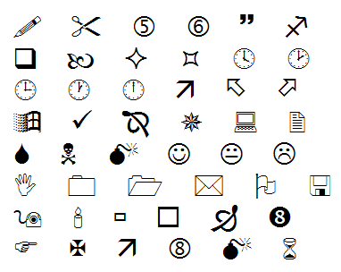 Ein paar Windings-Symbole, die von der Harmony erkannt werden.